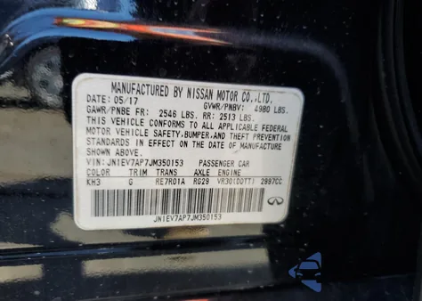 2018 Infiniti Q50 Luxe from USA, damaged, VIN JN1EV7AP7JM350153